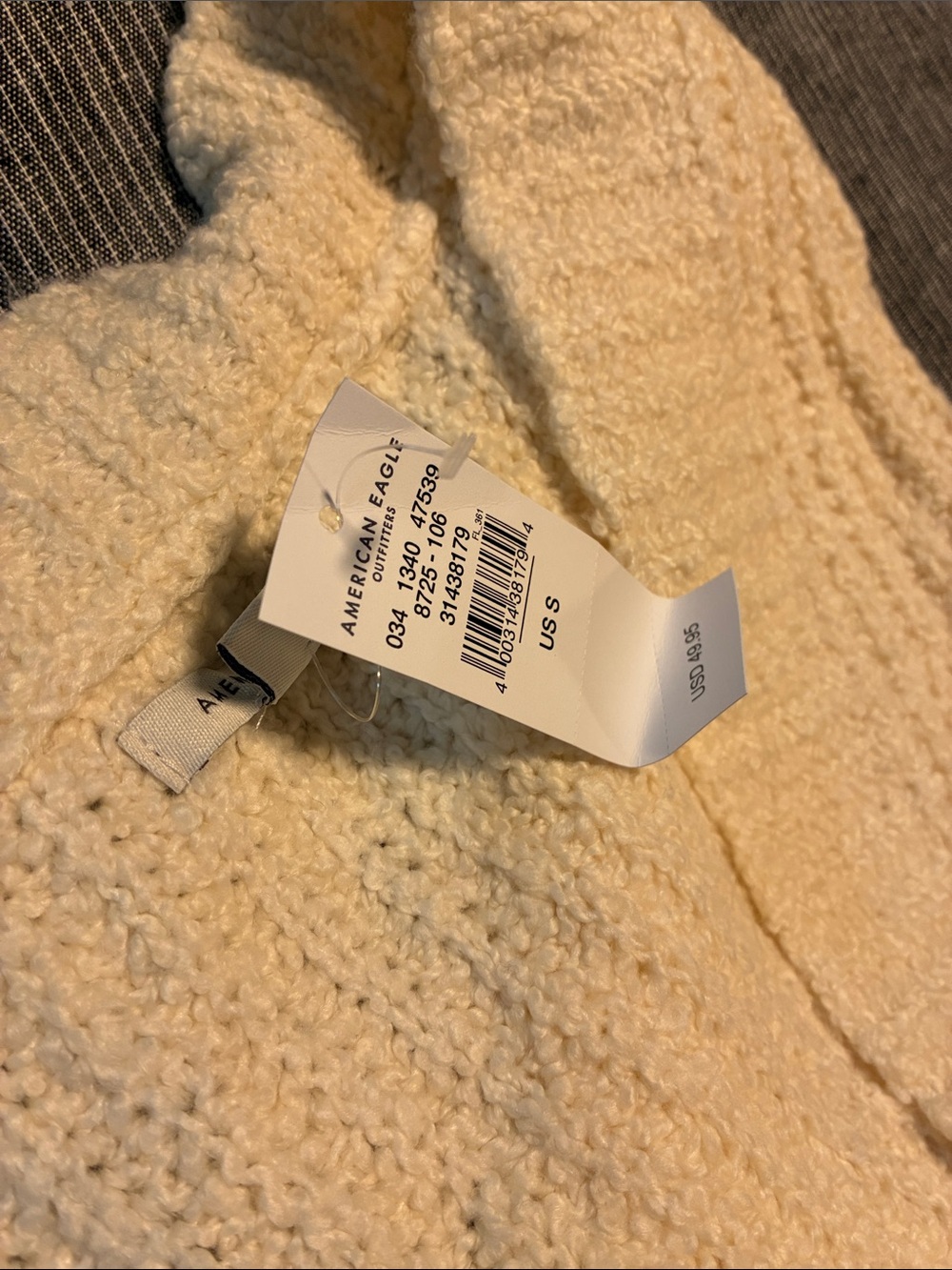 AE Women’s Cream and Grey Button-Front Knit Sweater Cardigans set of 2 - Picture 2 of 6